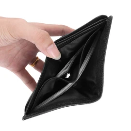 HAWEE Trifold Billfold RFID Blocking Cowhide Leather Wallet for Men 10 Card Slots 2 ID Windows with Coin Pocket, Black Lichi Grain