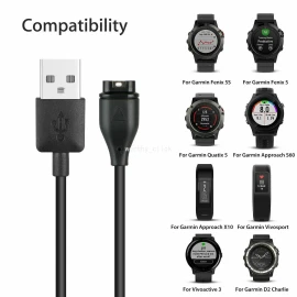 Garmin Approach S62 Charger Replacement Charging Charge Cable Cord USB (Black)