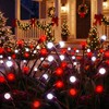 Sukesou Solar Christmas Firefly Lights, 2 Pack 6LED Red &