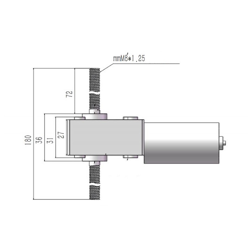 24V Double Shaft Metal Gearbox Turbo Worm Speed Reduction Gear