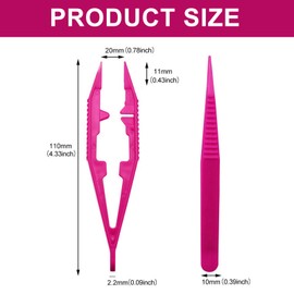 5PCS Plastic Tweezers Set - Reptile Feeding Tongs - Multi-Purpose Craft Tool - Lightweight & Durable Tweezer Set for Kids and Adults (White, Green, Yellow, Blue, Rose Red)