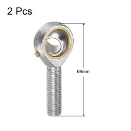 sourcing map 2pcs POS12 M12 Male Rod End Bearing M12x1.75 Right Hand Thread, Self-Lubricating Joint Rod Ends, Includes Jam Nut