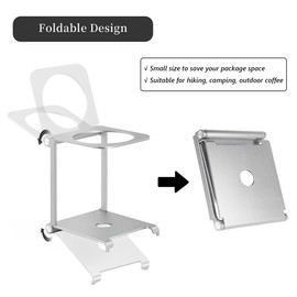 CAFEMASY Coffee Dripper Stand Station Pour-Over - Foldable Aluminum Coffee Dripper Holder Rack for Home Travel Camping Hiking Pour Over Coffee Portable Espresso Coffee Maker