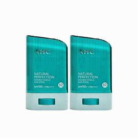 AHC 내추럴 퍼펙션 더블 쉴드 선스틱 22g (SPF 50+) 초록색 2개 AHC Natural Perfection Double Shield Sun Stick 22g (SPF 50+) Green 2pcs