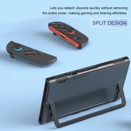 Dockable Clear Case for Switch 2(2025) with 7.9'' Tempered Screen Glass Protector KAIPLAYHORIZON Protective Case PC Case Soft TPU Grip Cover for Joycons Anti-Scratch Shockproof