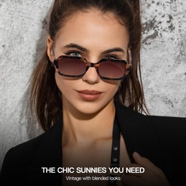 SODQW Trendy Square Sunglasses for Women 2024, 90s Vintage Designer Ladies Shades Fashion Sun Glasses
