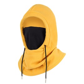 Balaclava Winter Face Mask Men Women Hooded Scarf Neck Warmer Eye Protector Fleece Hat Scarf Mask Full Face Mask with Neck Mask Ski Mask for Motorcycles Winter Sports, yellow