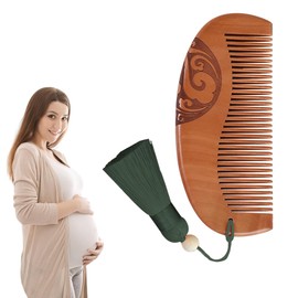 NJCXOLA Geburtskamm Gegen Wehenschmerzen, Holzkamm, Geburtskamm Holz Wehengeschenke für Frauen Wehenkamm Geburtskamm Wehen und Entbindungsutensilien für Werdende Mütter(Grün, Bodhi-Perlen)