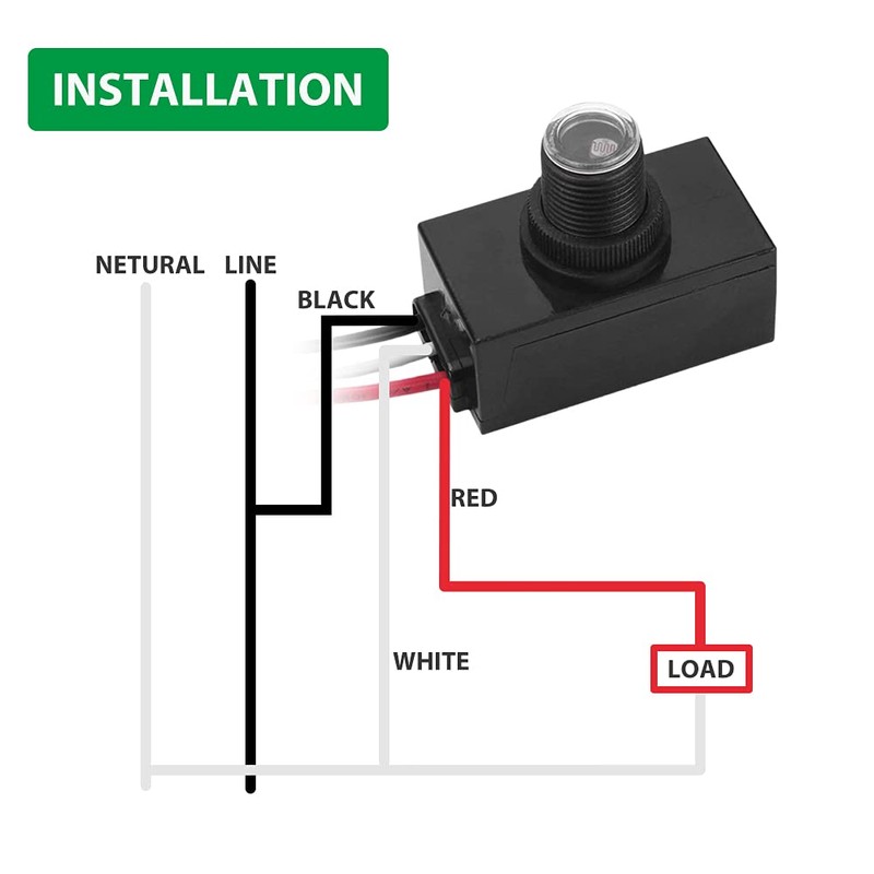 GBAYSA 4 Pack Outdoor Photocell Light Sensor,Dusk to Dawn Photo