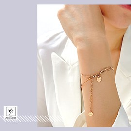 VICKWOOD Tree of Life Bracelet Women's Anklet Stainless Steel up to 30 cm 18K Gold Plating Waterproof Gold/Rose Gold/Silver Gift for Women, Stainless Steel