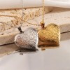 2pzs Collar Dije Corazón Para Parejas Fotos Acero Inoxidable Oro