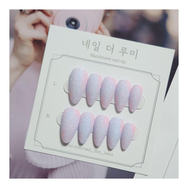  Pink Blossom ·͜· Handmade Nail Tips - Stiletto /