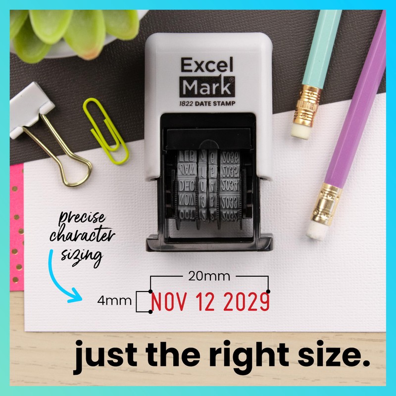 ExcelMark 1822 Mini Date Stamp – Perfect for Shipping, Receiving,