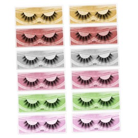 Healeved 12pairs False Eyelashes Thick and Flared Natural Look Grafting Eyelashes for Daily and Party Makeup Easy to Apply Mixed Lengths