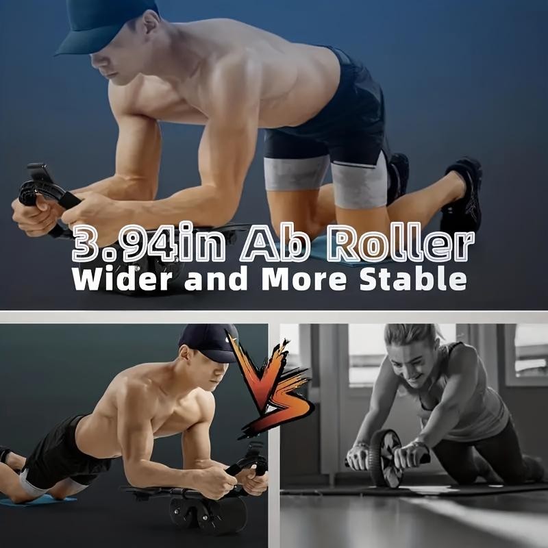 Abdominal Muscle Roller With Knee Pad, Automatic Rebound Abdominal Wheel,