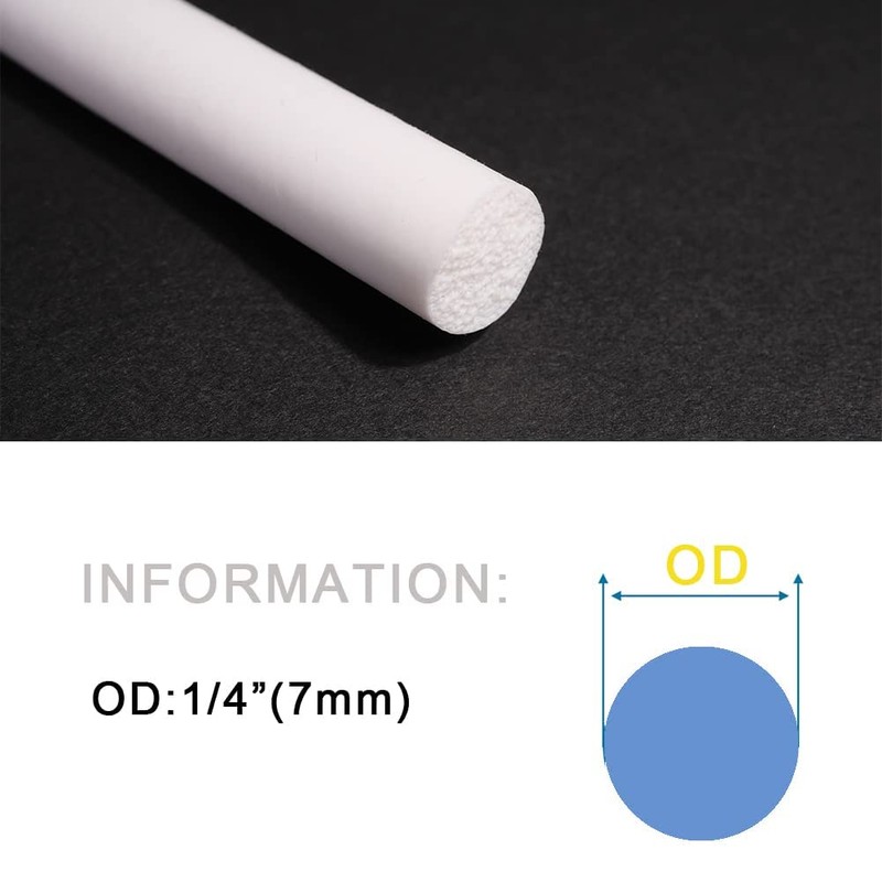 Ququyi Silicone Foam Strip, (1/4" Dia) Soundproofing Windows Sealing Strip,