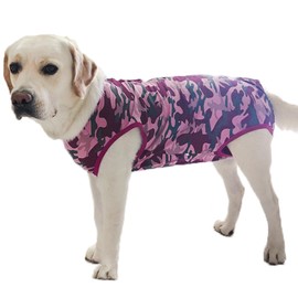 Recovery Suit Post Surgery for Large Medium Dog, Spay Recovery Suit for Male and Female Dogs, Post Surgery Dog Onesie, Substitute E-Collar & Cone (Purple Camouflage-2XL)