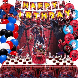 Super Hero Themed Birthday Party Decorations Set – Includes Banner, Foil Balloons, Printed Balloons for Kids Birthday Party Supplies