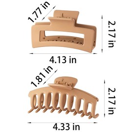 8 Pack Hair Claw Clips for Women Thin Thick Curly Hair,Strong Hold Non-Slip Clip,Neutral Matte French Claw&Shark Hair Clips (Multiple Colors)