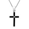 AeraVida Colorful Cross of Faith Inlaid Simulated Black Onyx .925