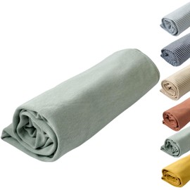 Hoppediz Premium Swaddling Blanket Made of Organic Cotton – Versatile Cuddly Blanket & Baby Blanket, Ideal as a Comforter Blanket, First Blanket & Cuddle Blanket, Sage