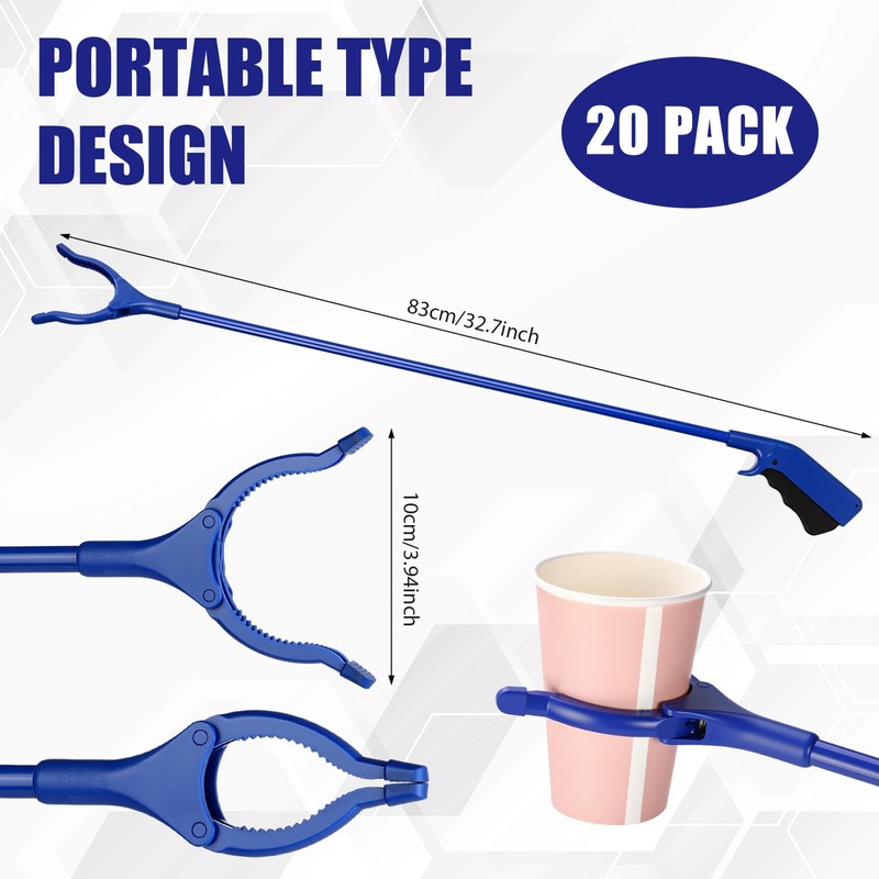 Norme 20 Pcs 32" Trash Grabber Reacher Tool for Elderly
