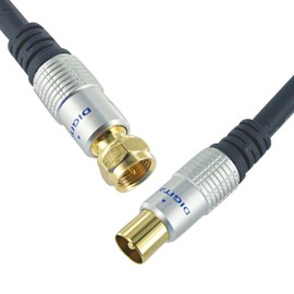 10m TV Antenna Cable PAL Male to F-Type Flylead Aerial Cord Coax Lead