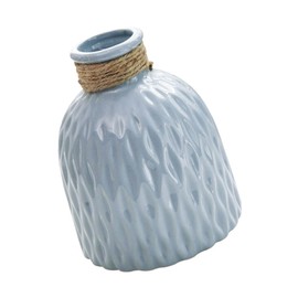 Ciieeo Creative Blue Ceramic Vase for Flower Arrangement Decorative Ripple Pattern Nordic Minimalist Style Living Room and Table