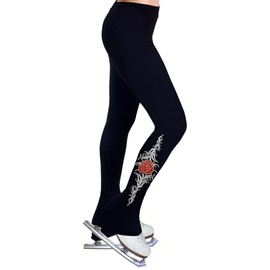 NY2 SPORTSWEAR Figure Skating Practice Pants with Rhinestones R87 - Adult Sizes- (Adult Large) Black