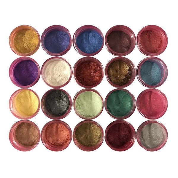 LUSTER DUST MULTICOLOR Set (20 COLORS) 4 grams each Container By Oh! Sweet Art Corp