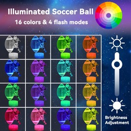 cremtivewmo Glow Football Lamp, 3D Rugby Room Decor Night Light, 16 Colors and 4 Flashing Modes & Touch Switch and Remote Control, Birthday, Christmas, Thanksgiving, Holiday Football Gifts (Rugby 2)