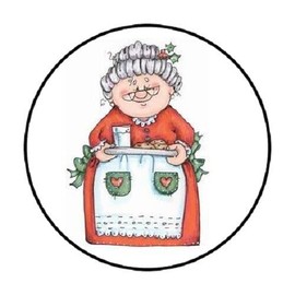 Stickers Decals Decorative 48 Mrs. Claus !! Envelope Seals Labels Stickers 1.2" Round