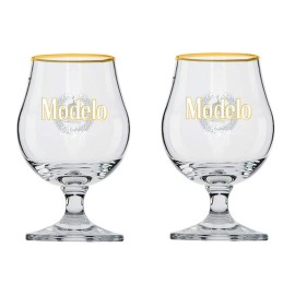 Modelo Beer Signature Chalice Glasses - Set of 2