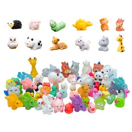 LOOMI 60pcs Mini Resin Animals Figures - 60 Styles Tiny Resin Animals Decor Set for DIY Micro Fairy Garden, Dollhouse, Aquarium, Crafts, and Miniature Landscape Accessories