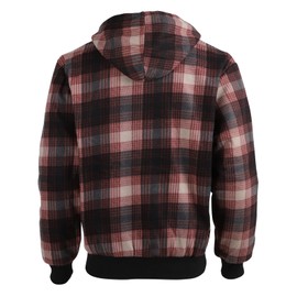 LeeHanTon Mens Flannel Jackets Sherpa Lined Fleece Zip Up Winter Heavyweight Warm Workout Plaid Sweatshirt with Hooded