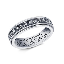JERWLI Fidget Ring Spinner Ring S925 Sterling Silver Lotus Fidget Ring Oxidized Lotus Rotating Anxiety Rings Gift For Women Girlfriend Female (8)