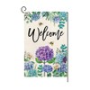 Welcome Summer Geranium Hydrangea Garden Flag Double Sided 12x18 Inch