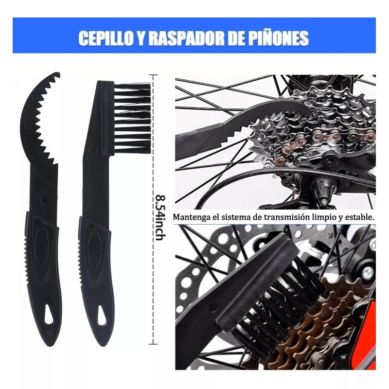 Dolores Kit De Cepillo Limpiador Cadena Para Bicicleta Moto Portátil