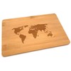 Samunshi® Wooden Board with Engraving World Map Bamboo Board Chopping