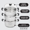 CONCORD 10" Stainless Steel 3 Tier Steamer Steaming Pot Cookware
