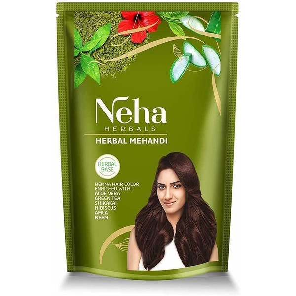 Neha Herbal Mehndi 100% Pure & Natural Henna Mehandi Powder Enriched with Aloe Vera, Hibiscus and Green Tea (1 kg / 2.2 lbs)