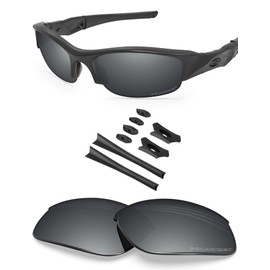 BlazerBuck Anti-salt polarised replacement lenses for Oakley Flak Jacket, Silver chrome polarised