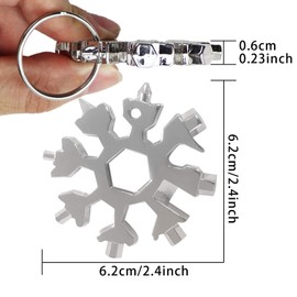 18-in-1 Snowflake Multi Tool, 9 Pack Stainless Steel Snowflake Bottle Opener/Flat Phillips Screwdriver Kit/Wrench, Durable and Portable to Take
