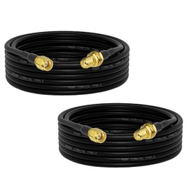 Superbat SMA Cable 15ft Ham Radio Antenna Extension Cable Low Loss SMA Male to SMA Female Bulkhead RG8X Coax Cable for WiFi/ADS-B/GPS/Ham Radio Modem Router SDR Antenna 2-Pack