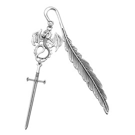 MAOFAED Fantasy Dragon Bookmark for Book Lover Reader Sword Bookmark Dragon Lover Gift Book Dragon Gift (Dragon swordCA)
