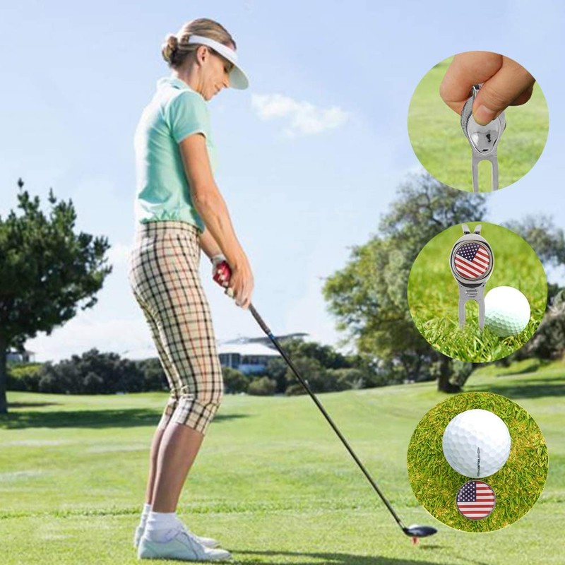 CHIVENIDO Golf Divot Repair Tool, Premium Metal Golf Ball Maker