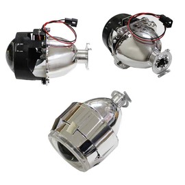 iJDMTOY Mini 2.5-Inch H1 Bulb Size Bi-Xenon Projector Lens with Shroud Compatible With Car Light Retrofit DIY Use