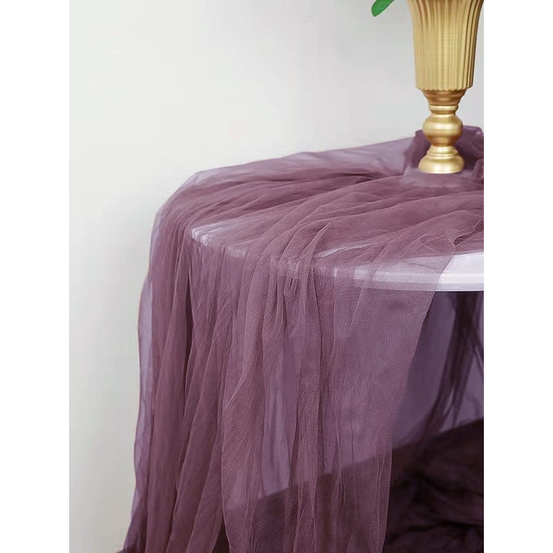 Joanlody Grape Cheesecloth Table Runner 10Ft Rustic Gauze Tablecloth 38x120