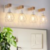 Farmhouse Vanity Light for Bathroom, 4-Light White Wood Bathroom Vanity