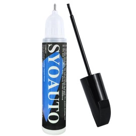 SYOAUTO Flat Black Car Touch Up Paint, Auto Touch Up Paint Flat Black Scratch Repair Automotive Flat Black Car Paint Pen 2 in 1 Tip and Brush Touch Up Paint for Cars 0.4 oz